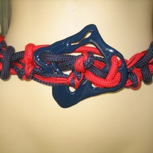 Belt Size Small Designer Knotted Red/Blue